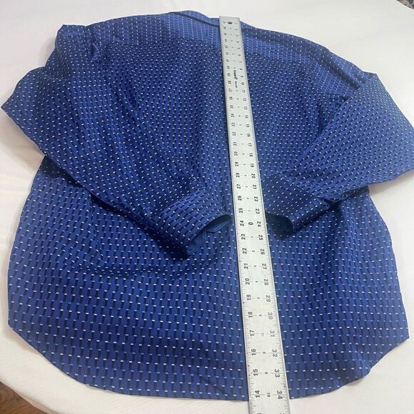 Bugatchi Classic Fit Blue Long Sleeve Button Up Shirt Size XL - Picture 7 of 7